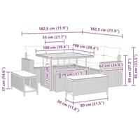Tuinbankenset 8 pcs Zwart poly rattan - thumbnail