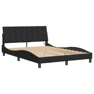 Bedframe met LED-verlichting fluweel zwart 140x190 cm - thumbnail
