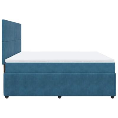 Boxspring met matras fluweel blauw 180x200 cm