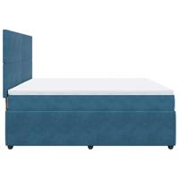 Boxspring met matras fluweel blauw 180x200 cm - thumbnail