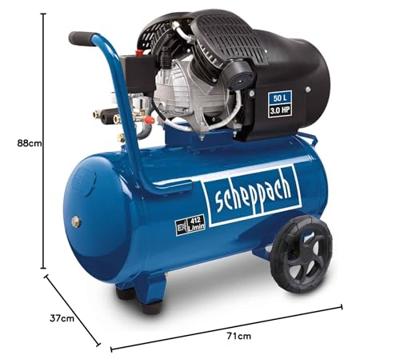 Scheppach 50 L Dubbele Cylinder Compressor HC53DC - thumbnail