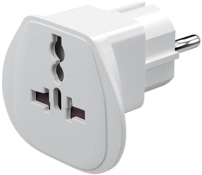 Goobay reisadapter, wit - universeel > geaard contact CEE 7/7