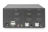 Digitus DS-12860 KVM-switch 2 + 1 poorten HDMI Afstandsbediening, Toetsenbord 3840 x 2160 Pixel - thumbnail