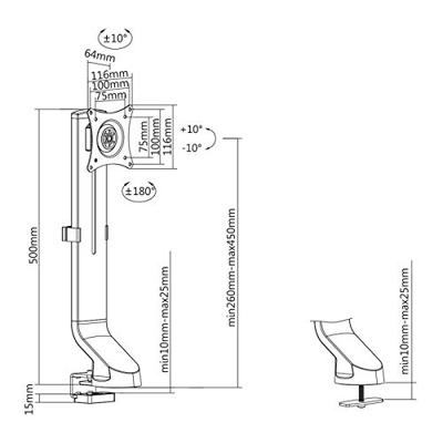 VALUE LCD-monitorhouder, klein formaat