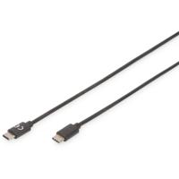 Digitus AK-300138-030-S USB-kabel USB 2.0 USB-C stekker, USB-C stekker 3.00 m Zwart Flexibel, Folie afscherming, Afscherming gevlochten, Afgeschermd, - thumbnail