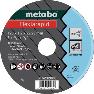 Metabo 616232000 Doorslijpschijf 125 mm 25 stuk(s) RVS