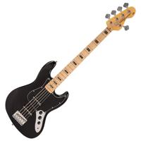 Vintage V495BLK Coaster Series 5-string Gloss Black vijfsnarige elektrische basgitaar - thumbnail