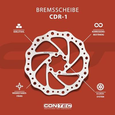 CONTEC remschijf "cdr-1" ct brake rotors cdr-1 160mm x 1.8mm 6-hole