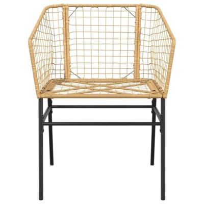 5-delige Tuinset poly rattan glas bruin