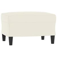 Fauteuil met voetenbank 60 cm fluweel crèmekleurig - thumbnail