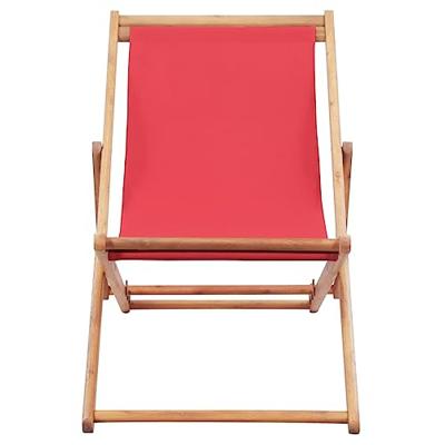 Strandstoel inklapbaar stof en houten frame rood