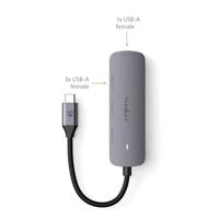 Nedis CCGB64220GY01 Usb-hub 1x Usb-c™ 4x Usb A Female 4-poorts Poort(en) Usb 3.2 Gen 1 Usb Gevoed 5 Gbps - thumbnail