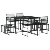 9-delige Tuinset poly rattan zwart - thumbnail