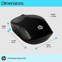 Wireless muis HP Wireless Mouse 200 Zwart - thumbnail
