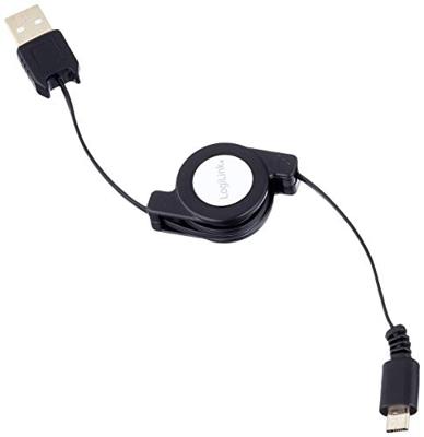 LogiLink USB-kabel USB 2.0 USB-A stekker, USB-micro-B stekker 0.75 m Zwart Incl. oproller CU0090 LogiLink USB-kabel USB 2.0 USB-A stekker, USB-micro-B stekker 0.75 m Zwart Incl. oproller CU0090