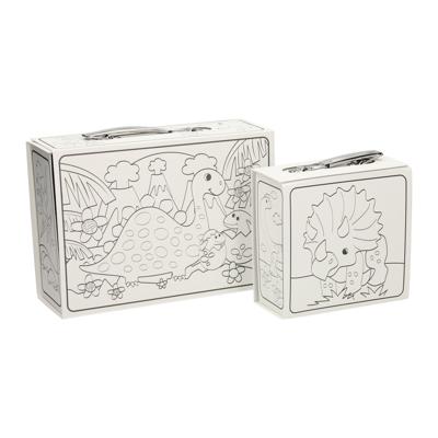 Wins Holland kleur je eigen dinokoffertjes, set van 2