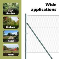 VidaXL Afrasteringspaal groen 10 x 1,4 m (36 mm gaas) staal en pvc - thumbnail