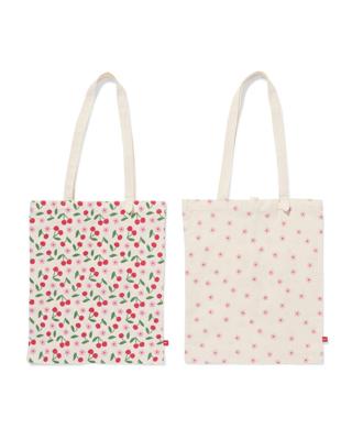 HEMA Canvas tas 42x36cm oprolbaar flora