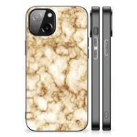 Apple iPhone 13/14 Marmeren Print Telefoonhoesje Marmer Goud - thumbnail