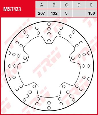 TRW remschijf "mst423" rotor mst423 rigid
