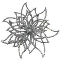 Bloemclip plastic d14h5cm zilver - thumbnail