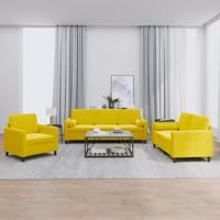 3-delige Loungeset met kussens fluweel geel - thumbnail