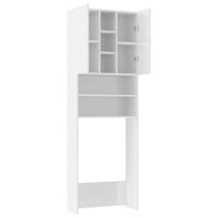 VidaXL Wasmachinekast 64x25,5x190 cm hoogglans wit - thumbnail