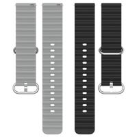 Ocean Style bandje - Zwart / grijs - Garmin Vivoactive 6 / Vivoactive 5 / Vivoactive 3 - thumbnail