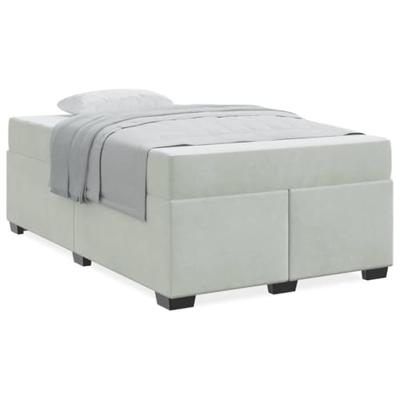 Bedframe met matras met matras Lichtgrijs 120 x 190 cm Fluweel