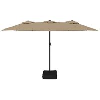 Parasol dubbel 449x245 cm taupe - thumbnail