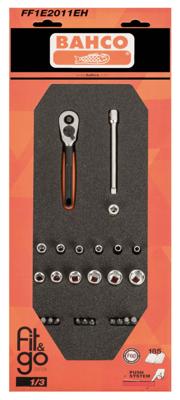 Bahco Foaminlay Fit&Go 1/3 met doppen en toebehoren 1/4" - 25-delig - retailverpakking - FF1E2011EH