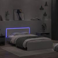 Bedframe met hoofdeinde en LED wit 120x190 cm - thumbnail