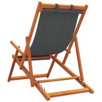 Strandstoelen 2 st inklapbaar stof grijs - thumbnail