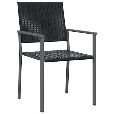 Tuinstoelen 2 st 54x62,5x89 cm poly rattan zwart Tuinstoelen 2 st 54x62,5x89 cm poly rattan zwart