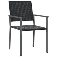Tuinstoelen 2 st 54x62,5x89 cm poly rattan zwart - thumbnail