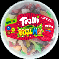 Trolli Sour Bizzl Mix Fruitgom 1000 g bij Jumbo - thumbnail