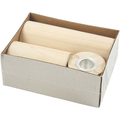Creativ Company Kandelaars, h: 14,5+9+6,5 cm, gatgrootte 2,3 cm, 3 stuk/ 1 doos