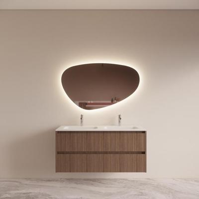 Badmeubelset BWS Riga Met Asia Wastafel Wit 140 cm Donker Eiken Japandi