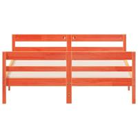 Bedframe zonder matras massief grenenhout wasbruin 120x200 cm - thumbnail