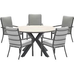 Garden Impressions Senja tuinset 6delig donker grijs - Tulli tuintafel