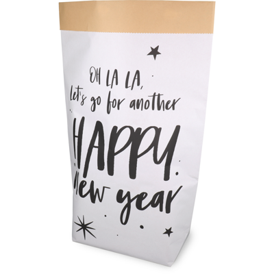Zak | Cadeauzak | Kraftpapier | 40/ 14x58.5cm | Ohlala | wit/zwart | 100 stuks