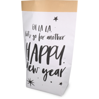 Zak | Cadeauzak | Kraftpapier | 40/ 14x58.5cm | Ohlala | wit/zwart | 100 stuks - thumbnail