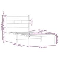 Bedframe met hoofdbord zonder matras bruin eikenkleur 80x200 cm - thumbnail