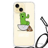 Apple iPhone 15 Stevig | Bumper Hoesje | Cactus Poo - thumbnail