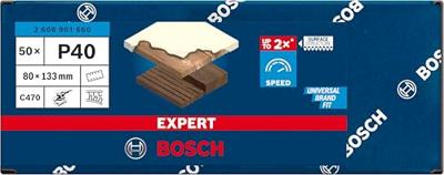 Bosch Accessories 2608901660 Schuurpapier voor vlakschuurmachine Korrelgrootte (num) 40 (l x b) 133 mm x 80 mm 50 stuk(s)