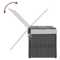 Wasmand met deksel 55,5x35x34 cm poly rattan grijs - thumbnail