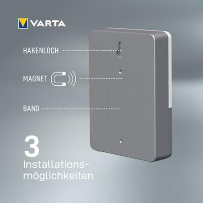 Varta 16634101402 Motion Sensor Outdoor Light Twin Campinglamp LED 40 lm werkt op batterijen 60 g Grijs