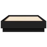 Bedframe bewerkt hout zwart 75x190 cm - thumbnail
