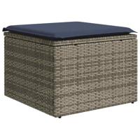 2-delige Loungeset met kussens poly rattan acacia grijs - thumbnail