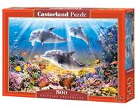 Castorland legpuzzel dolphins underwater, 500st. - thumbnail